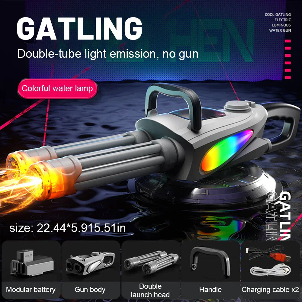 Double Barrel Gatling Electric Water Gun Set: Dominate Every Water Battl